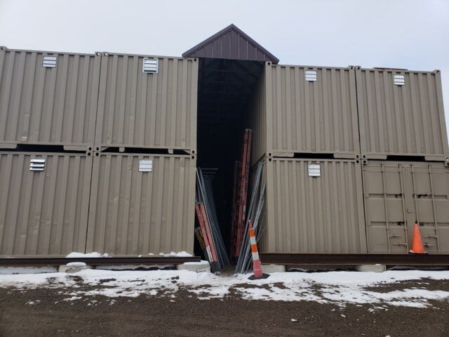 Containers set up to warehouse - outside