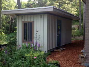 shipping container as backyard shed