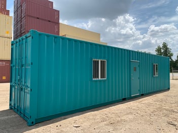 Teal 40HC shipping container with window and AC Large